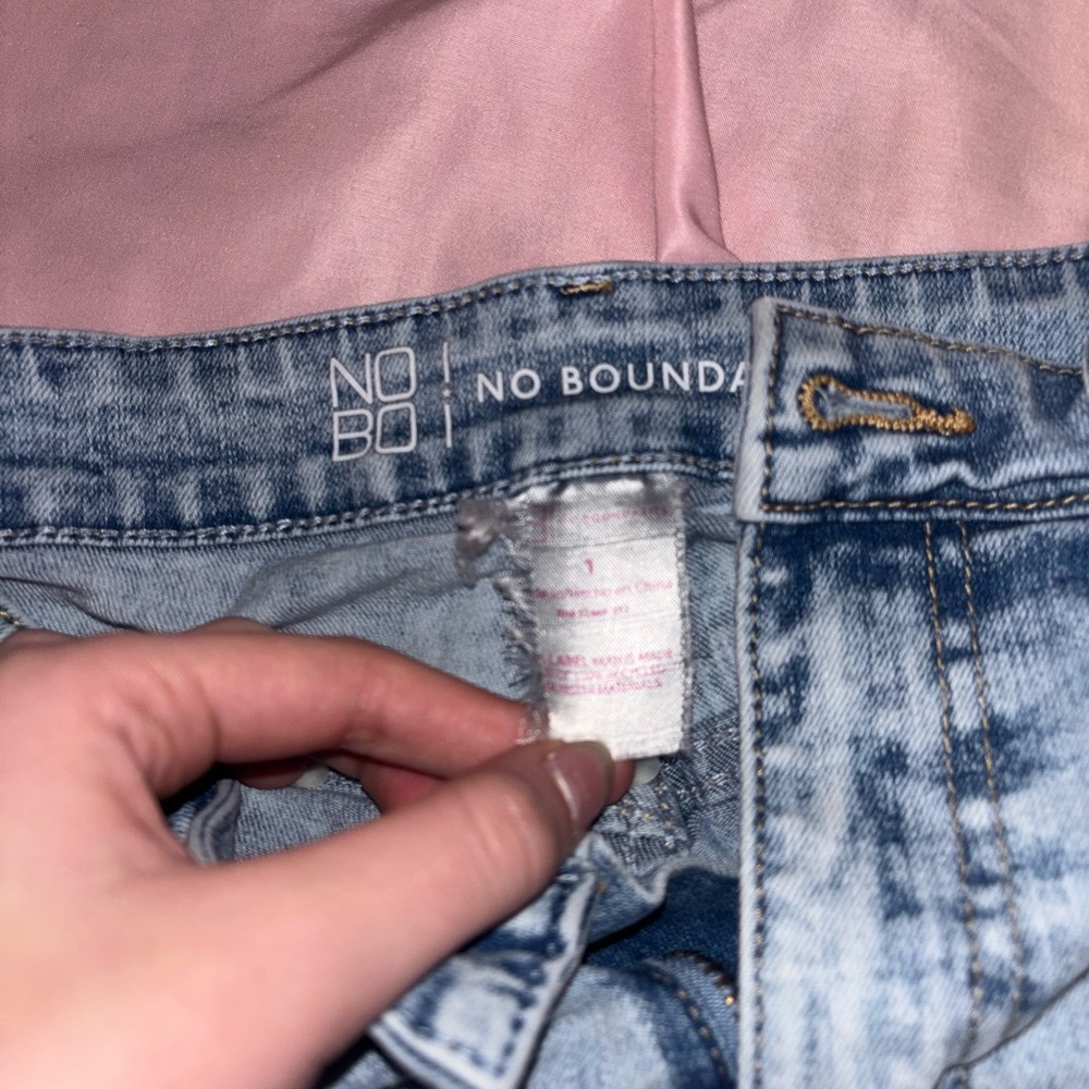No Boundaries Blue Jeans with Distressed Vintage Look